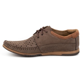 KOMODO Scarpe da uomo, mocassini in pelle 875 marrone estivo 1