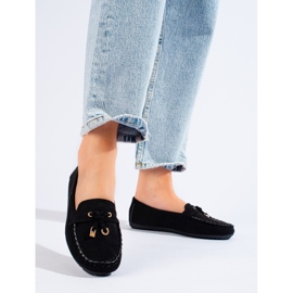 Mocassini da donna in camoscio nero di Shelovet 1