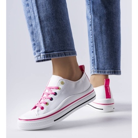 Sneakers con plateau bianche e rosa di Bois bianco 1