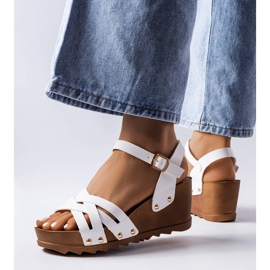 BM Sandali con zeppa bianchi di Audric bianca 1