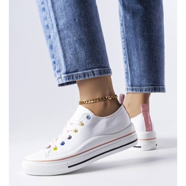 Sneakers con plateau bianche e rosa di Bois bianco 1