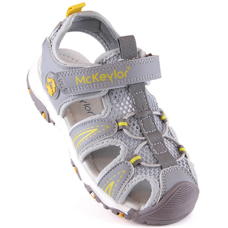 Sandali grigi McKeylor 47702 da bambino con velcro grigio 1