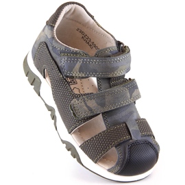 Sandali estivi con velcro per bambino camo khaki News 5909 verde 1