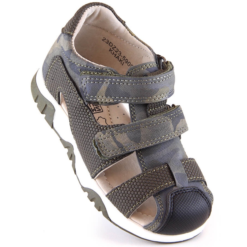 Sandali estivi con velcro per bambino camo khaki News 5909 verde 1