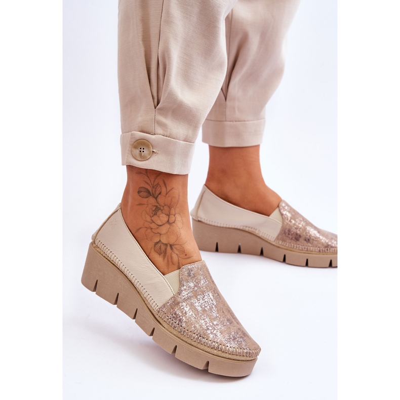 Sneakers con Zeppa in Pelle Maciejka 5814A-10 Beige 2