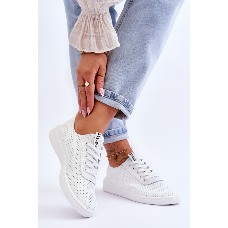 Sneaker bianchi in pizzo Openwork femminile -Up White bianco 2