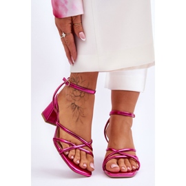 Sandali alla moda con tacco alto Felisa fucsia rosa 1