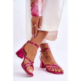 Sandali alla moda con tacco alto Felisa fucsia rosa 2
