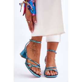 Sandali Felisa blu alla moda con tacco alto 1