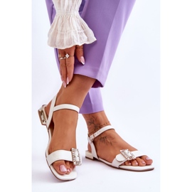 Sandali piatti bianchi Mindley Gold Heels bianca 2