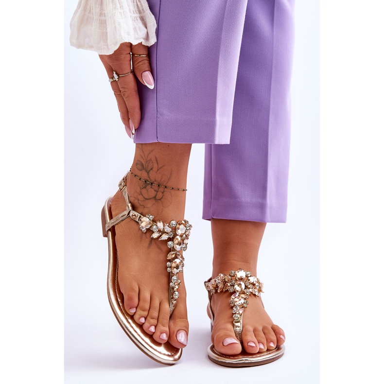 Sandali Donna Con Pietre Oro Lenis d'oro 1