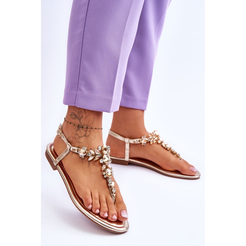 Sandali Donna Con Pietre Oro Lenis d'oro 2