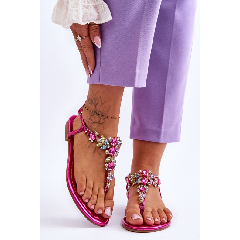 Infradito Donna Con Pietre Fucsia Lenisa rosa 1