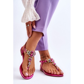 Infradito Donna Con Pietre Fucsia Lenisa rosa 2