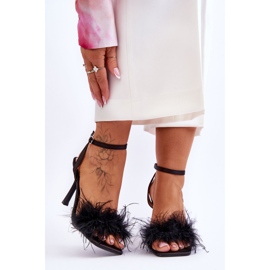 FB2 Sandali Donna Con Piume Nero Tiffany 1