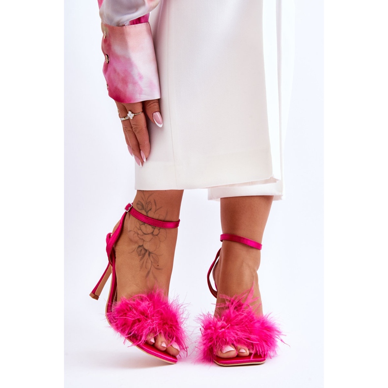 FB2 Sandali con piume Tiffany fucsia da donna rosa 1