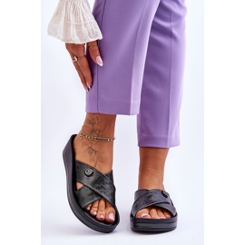 Vinceza Pantofole Platform Donna Con Decoro Nero Brooklyn 1