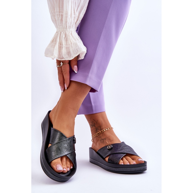 Vinceza Pantofole Platform Donna Con Decoro Nero Brooklyn 2