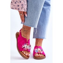 Vinceza Sandali da donna in pelle scamosciata color fucsia Mersea rosa 1