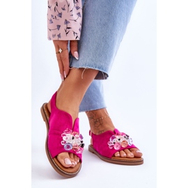 Vinceza Sandali da donna in pelle scamosciata color fucsia Mersea rosa 2
