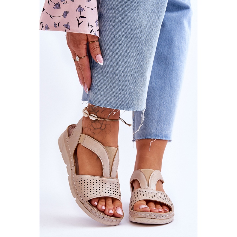 Vinceza Sandali Slip-on in pelle beige Lora da donna 1