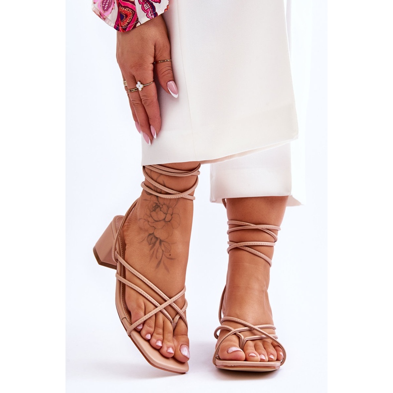 Sandali allacciati Beige Tacchi alti Secret Love 1