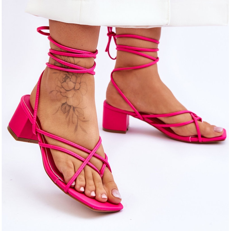 Sandali allacciati Rosa Tacchi alti Secret Love 2