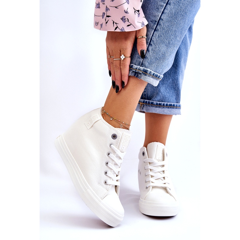 Sneakers alte con zeppa nascosta Big Star LL274035 Bianche bianco 1