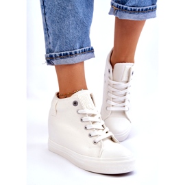 Sneakers alte con zeppa nascosta Big Star LL274035 Bianche bianca 2