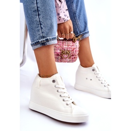 Sneakers alte con zeppa nascosta Big Star LL274035 Bianche bianca 4