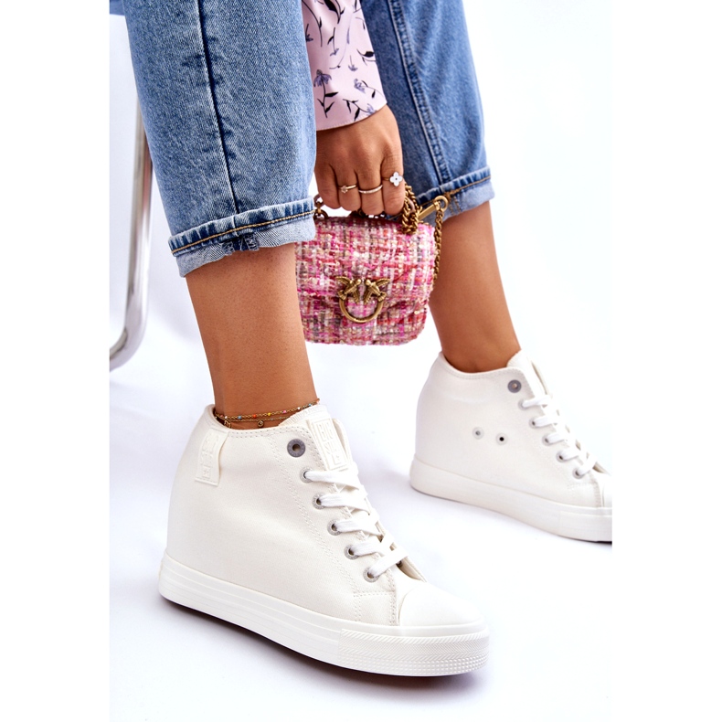 Sneakers alte con zeppa nascosta Big Star LL274035 Bianche bianca 4