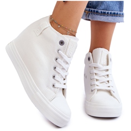Sneakers alte con zeppa nascosta Big Star LL274035 Bianche bianca 6