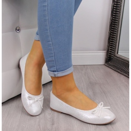 Ballerine donna con fiocco bianco argento eVento 1136 1