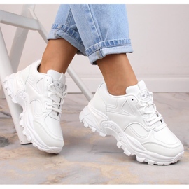 Scarpe sportive da donna sulla piattaforma bianco eVento 5465 1