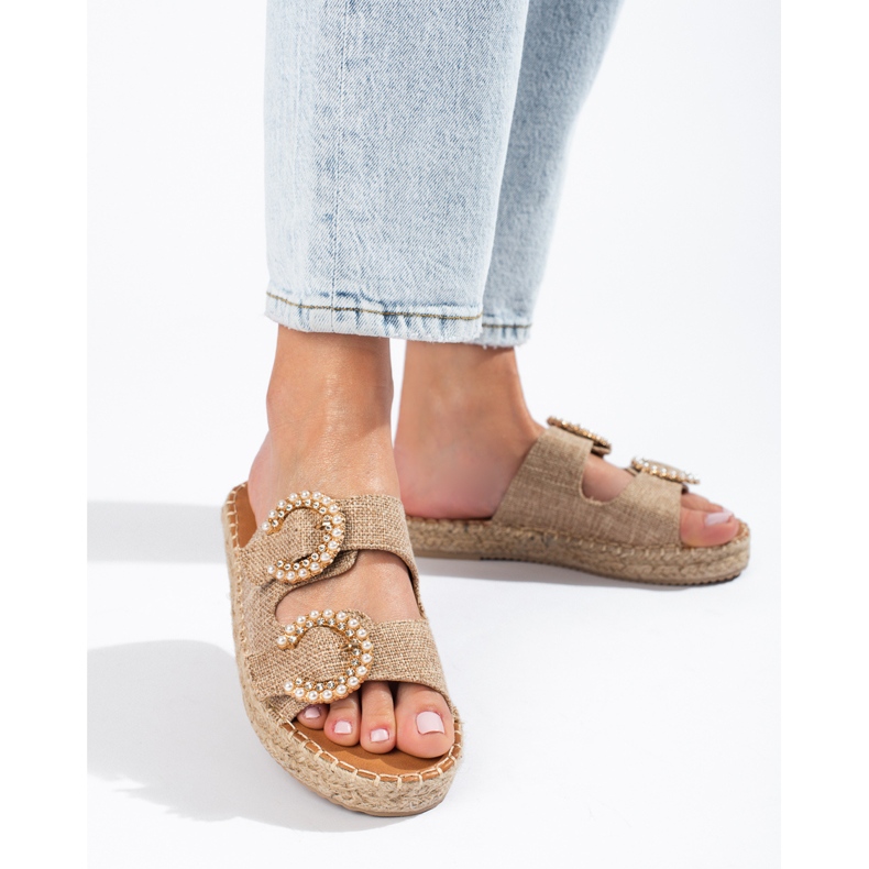 Cursori con fibbia Shelovet beige da donna 2
