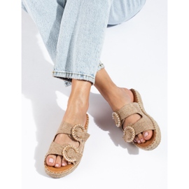 Cursori con fibbia Shelovet beige da donna 1