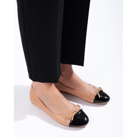 Ballerine da donna con fiocco Shelovet beige 1