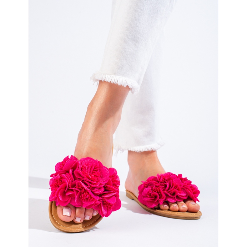 Pantofole da donna rosa con fiori Shelovet 2
