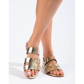 Sandali piatti Shelovet dorati d'oro 2