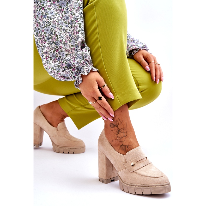 Vinceza Elegante Camoscio Tacchi Alti Beige Mintore 4