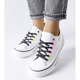 Sneakers bianche con plateau di Bois bianca 1