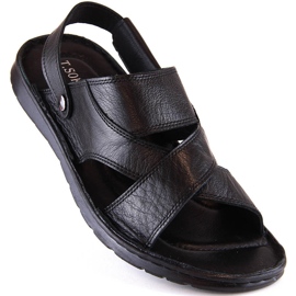 Sandali infradito da uomo in pelle nera T.Sokolski LM20-02 nero 1