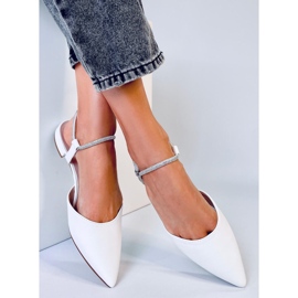 Ballerine con tacco aperto di Durie White bianca 2