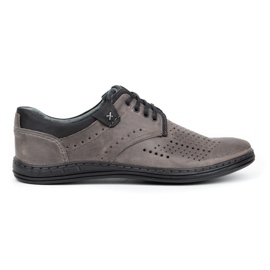 Polbut Scarpe da uomo in pelle 402 grigio estivo 1