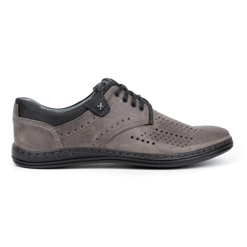 Polbut Scarpe da uomo in pelle 402 grigio estivo 1