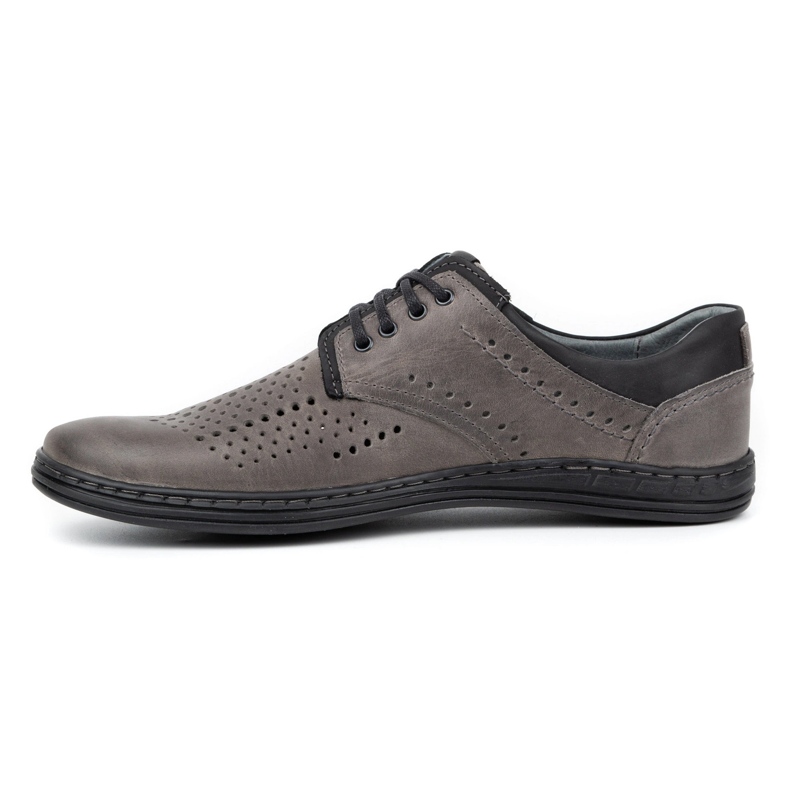 Polbut Scarpe da uomo in pelle 402 grigio estivo 2