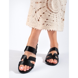 Sandali piatti neri Shelovet nero 1