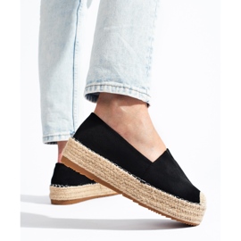 Espadrillas da donna in camoscio con plateau Shelovet nere nero 1