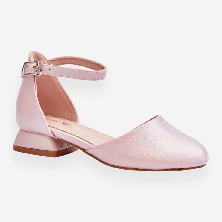 Sandali per bambini con tacco basso Rosa Nelly 1