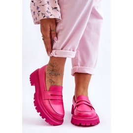 Mocassini con plateau slip-on in pelle rosa Riverside 1